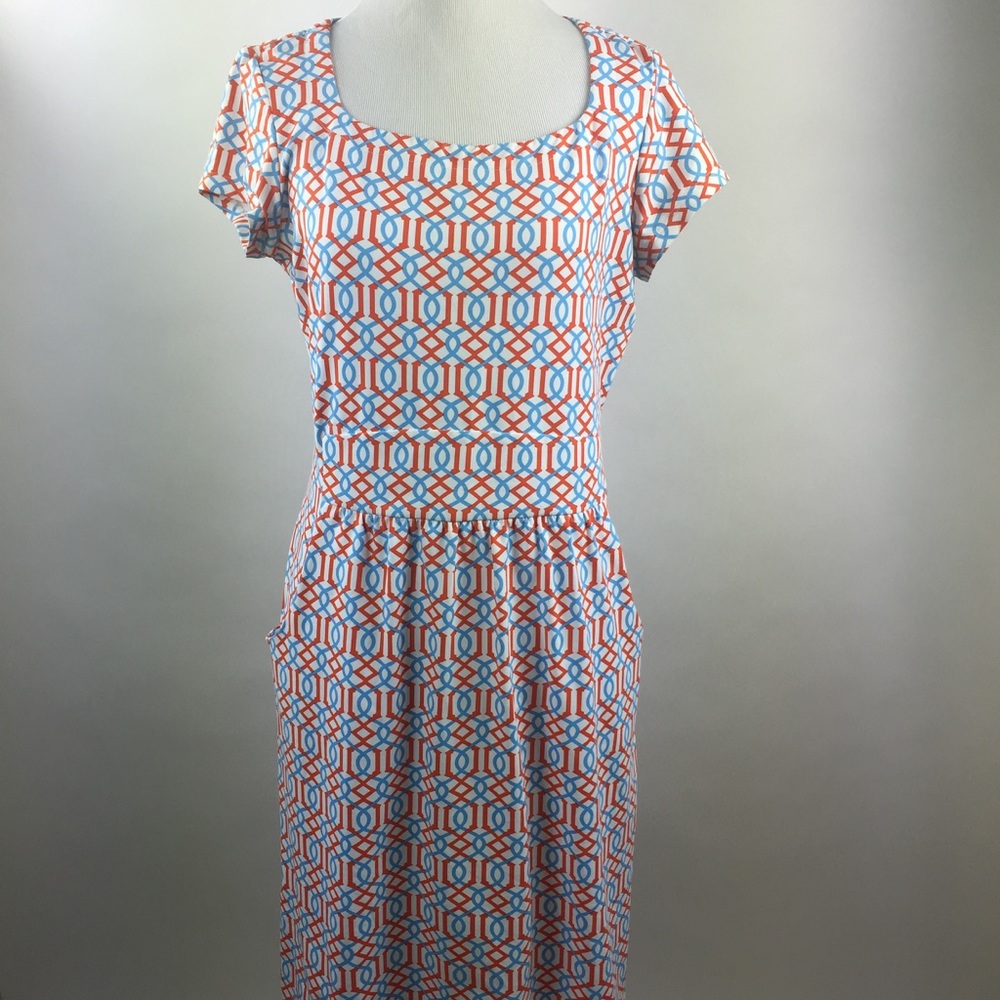 J.McLaughlin Sheath dress cap sleeve orange blue S